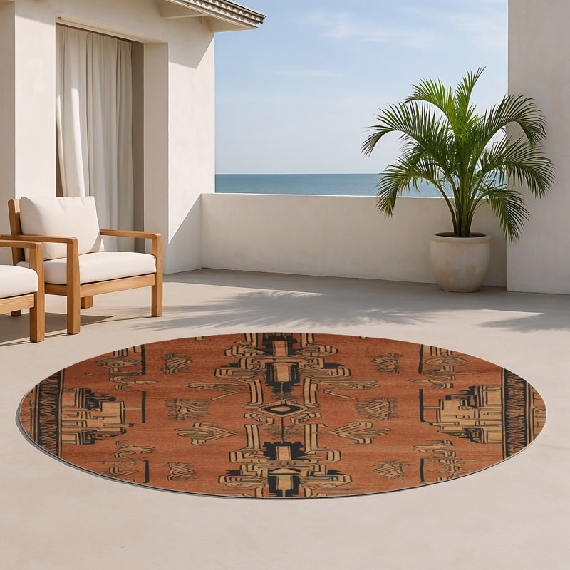 Tapis intérieur et extérieur ArtDeco, Rond 5 pi