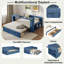 Lit de jour multifonctionnel avec tiroir de rangement, compartiments ouverts et table d'appoint hydraulique-339834891