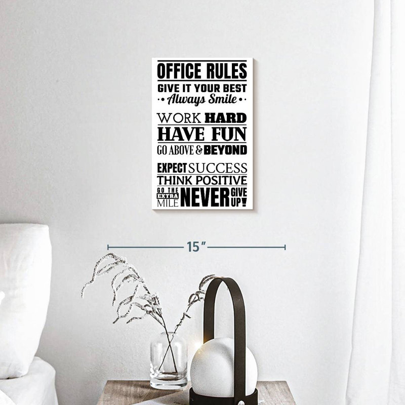 " Fun Office Rules Multi Panel Canvas Canvas Print " by HomeyNotes Studio, 12" H x 8" W x 1" D