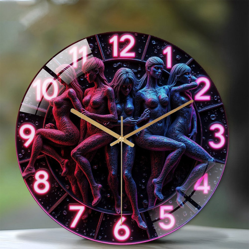 Unique Decorative Wall Clock with Artistic Design Art - 12'' Modern Glass Wall Clock