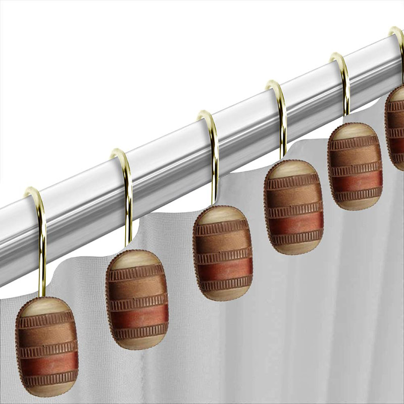 Striped Shower Curtain with Hooks Included
