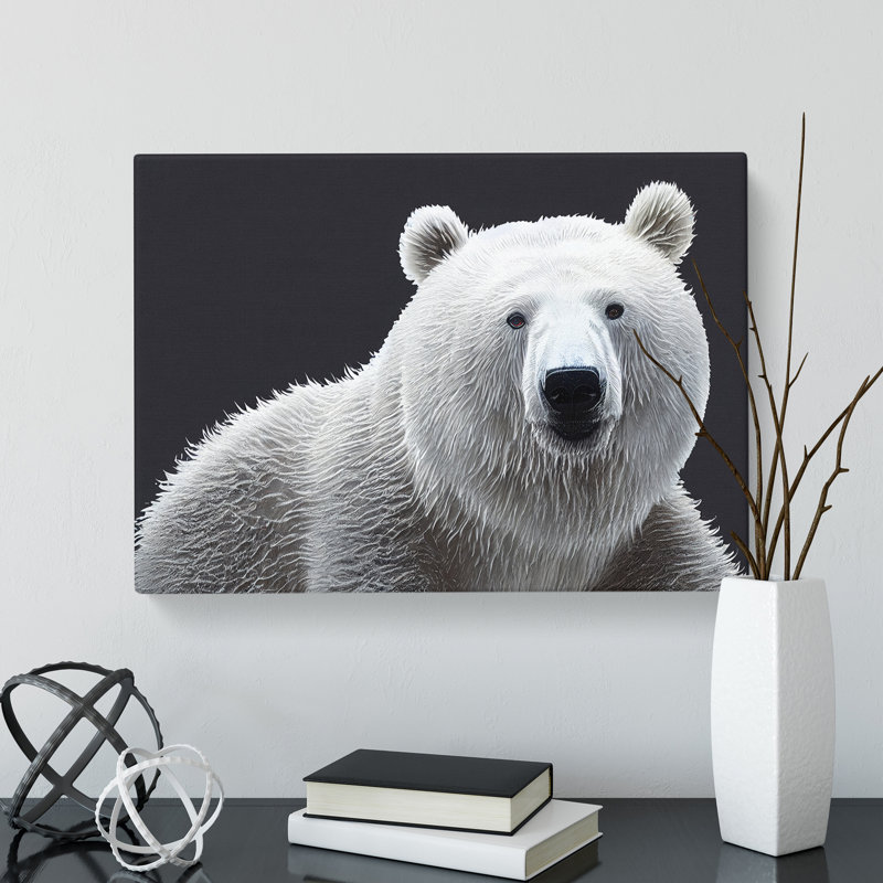 Dynamic Polar Bear - Wrapped Canvas, 40cm H x 60cm W x 3cm D