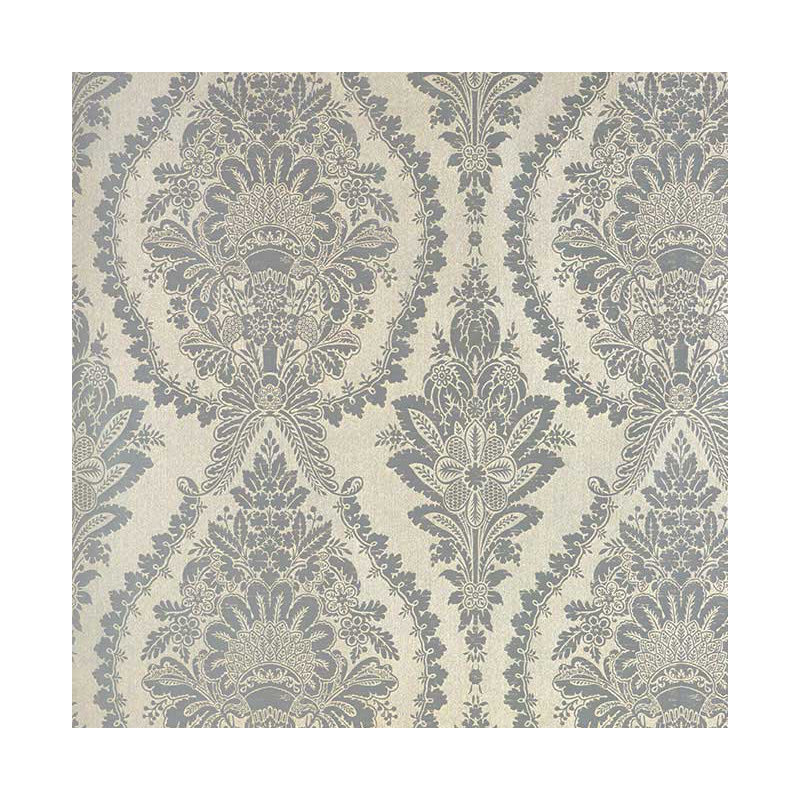 Papier peint incandescence damassé, Argent bruni
