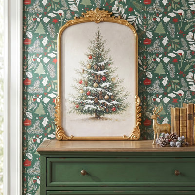 18.5X27" Gilded Frame Christmas Tree Art