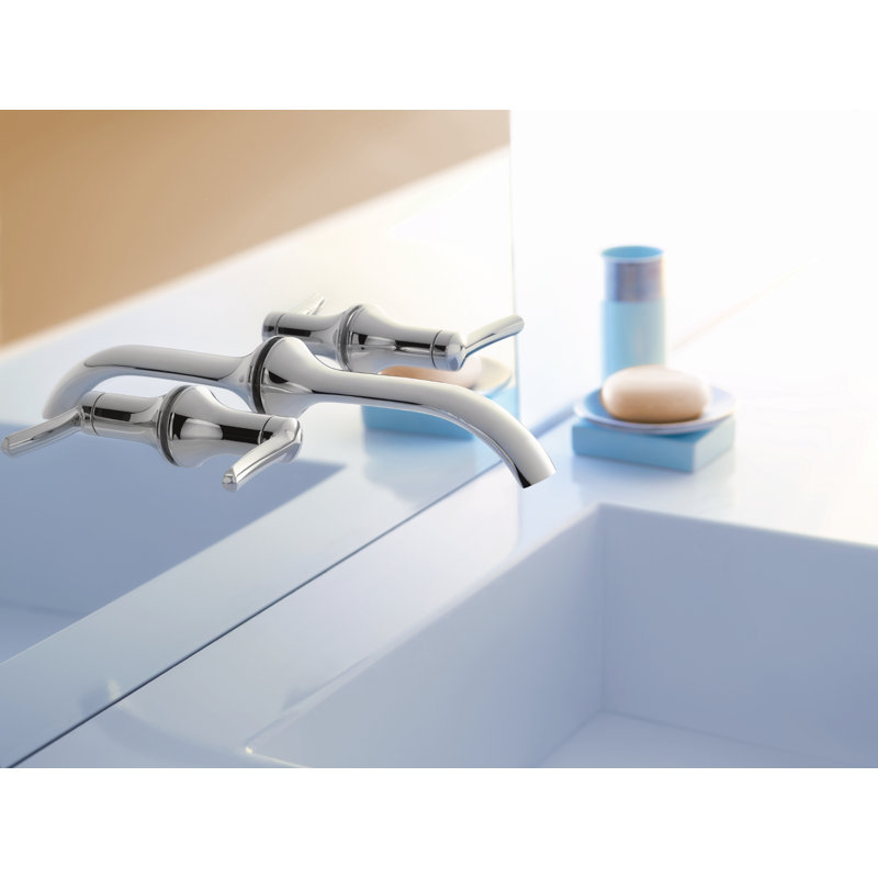 Robinet de salle de bain mural Fina, Nickel brossé