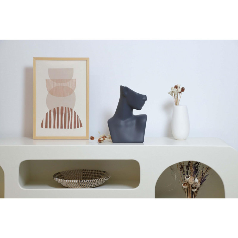 Elegant Decorative Object, Anthracite 100% Ceramic, 8.5 x 4.7 x 12.6 Inches | Stylish Accent for Home Decor | Perfect for Living Room, Office, or Bedroom | Unique Design Adds Sophistication to Any Space