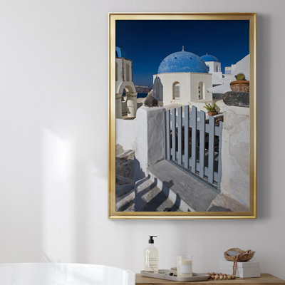 Toile encadrée de qualité supérieure Santorini Sidewalk