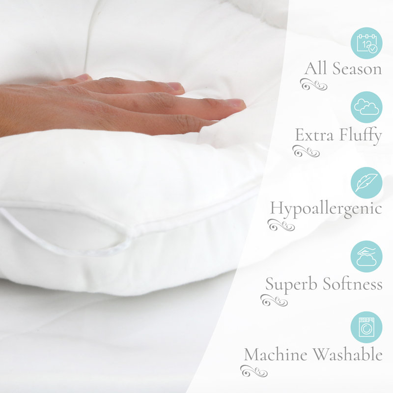 Oversized White Microfiber Queen Duvet Insert