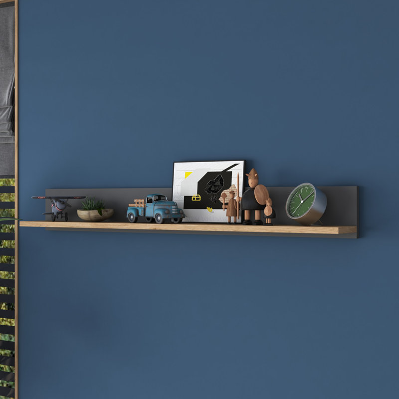 Locelso Floating Shelf, Grey, 15cm H x 120cm W x 14.8cm D