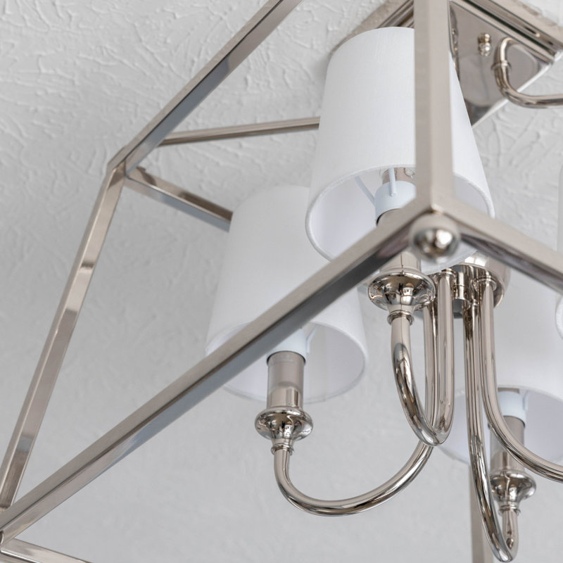Plafonnier semi-encastré 4 lumières 16 po, Nickel