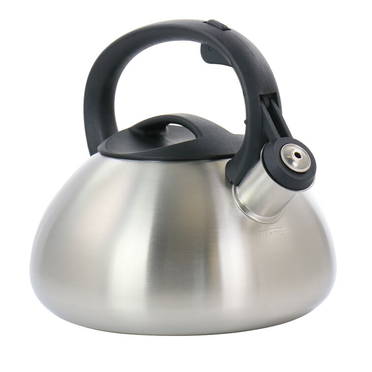 Mr. Coffee 12-Cup Silver Stainless Steel Whistling Tea Kettle