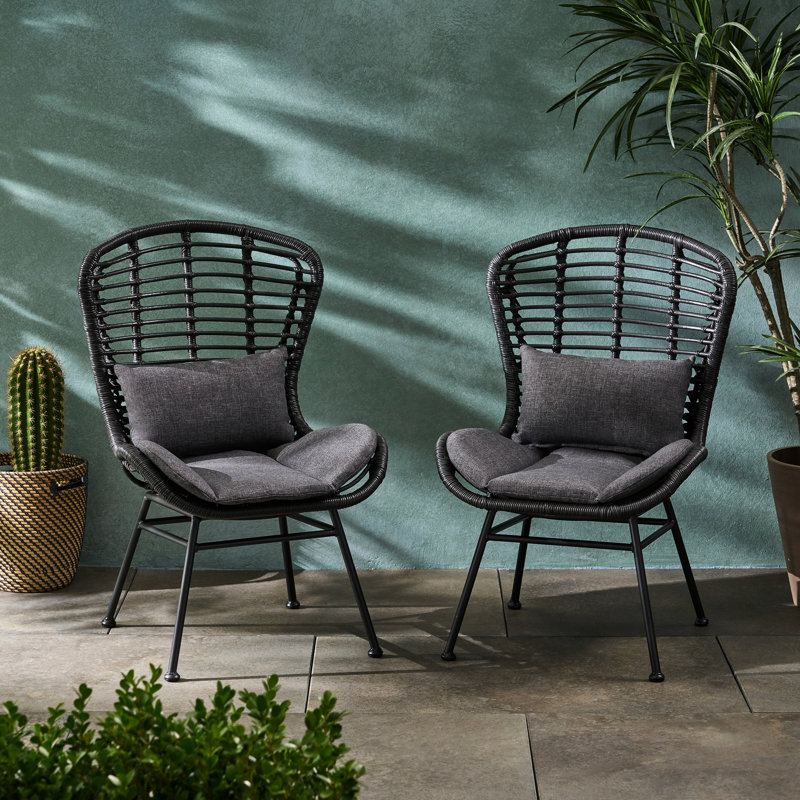 Chaise d'extérieur grise avec structure et doublure en fer Relax