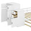 Lit plateforme simple en bois avec bibliothèque pour échantillon et garde-robe, lit multifonctionnel avec lit gigogne-114349995