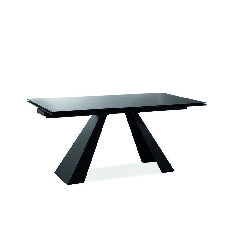 Adame Extendable Glass Top Metal Base Dining Table