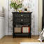 Elegent Nightstand With 2-Drawer & 1-Shelf-2125992229