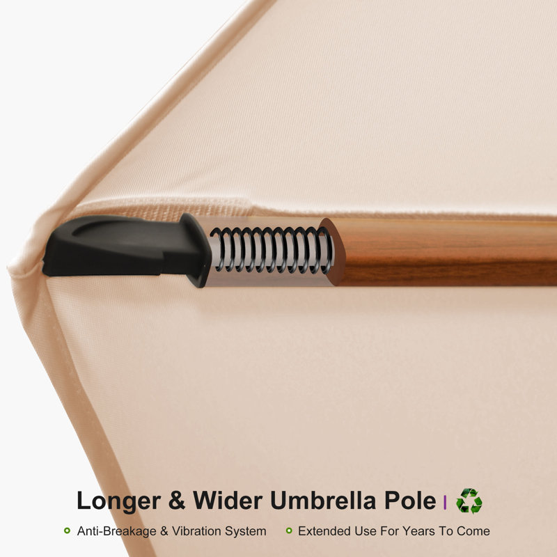 Parasol de luxe carré Rejane, Beige