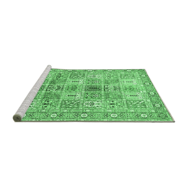 Tapis traditionnels vert émeraude 4767, Carré 4 pi