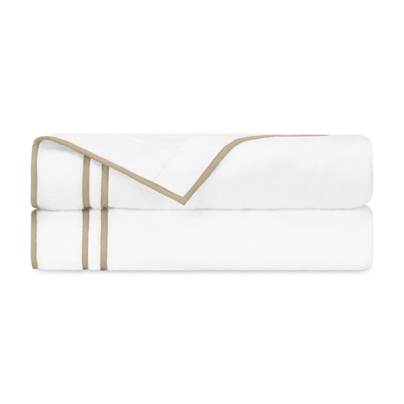 Ribbons 2-pc Bath Towel Set, White/Candlelight