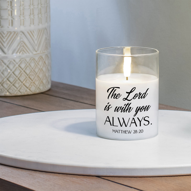 Flameless Jar Candle with Glass Holder