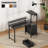 Home Office Desk with Built-in Power Outlets, Gaming Desk with LED Lights, USB Charging, Storage Drawers, Modern Computer Desk with Monitor Stand, PC Tower Stand & Headphone Hook, Black-1379806440-1379806353