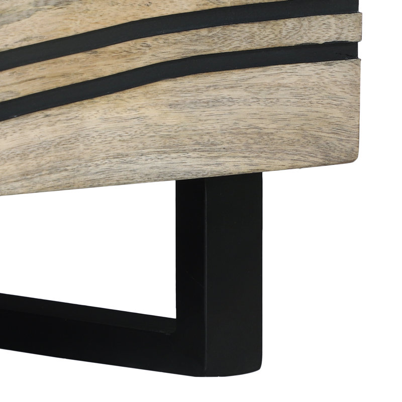 Coffee Table with Drawer Solid Acacia wood Living Room Contemporary Low, White