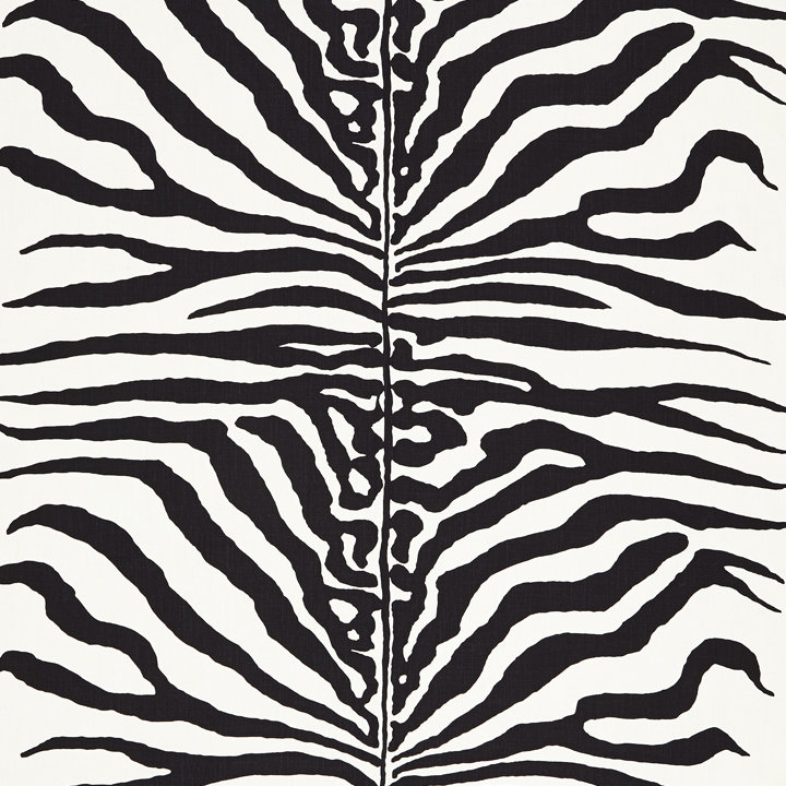 Jardin Zebra Fabric, Black