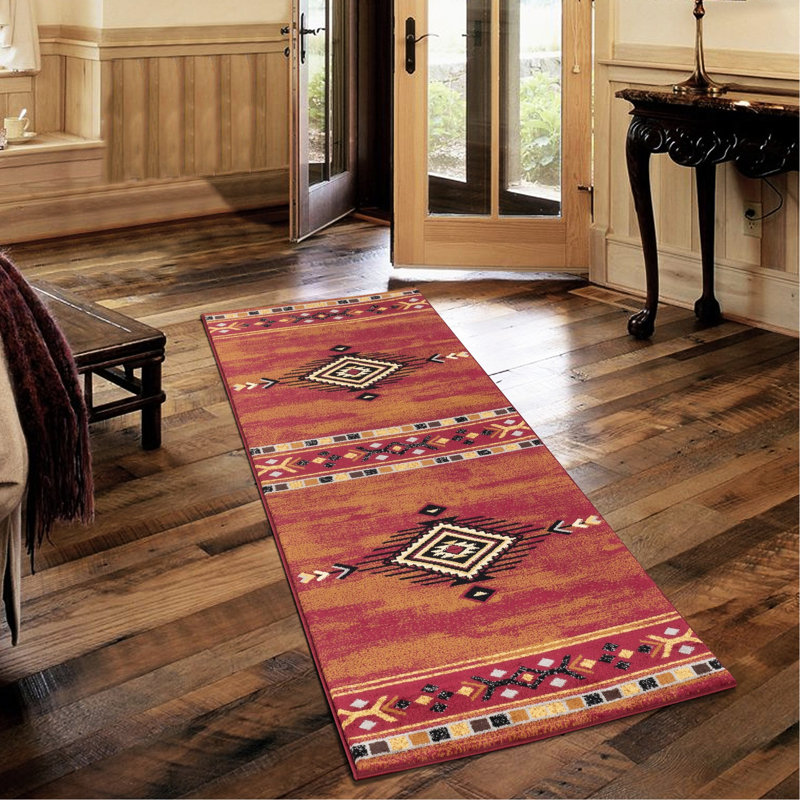 Tapis rouge en polypropylène 2,58 pi x 7,25 pi