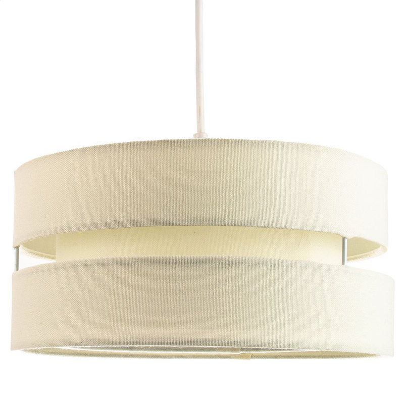 Contemporary Quality Linen Fabric Triple Tier Ceiling Pendant Light Shade, Cream, 13cm H x 26cm W x 26cm D