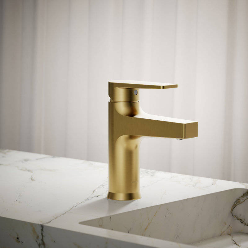 Tautsingle-Handle Bathroom Sink Faucet, 1.2 Gpm, Brushed Brass