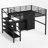 Full Metal Loft Bed With Built-In Desk And Storage