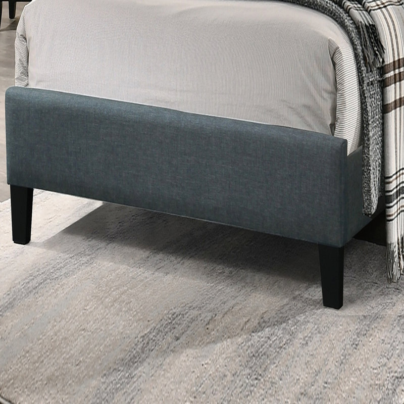 Mobilier de chambre à coucher moderne avec lit de taille grand lit 1pc, Grand lit, Gris anthracite