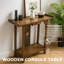 Wooden Oriental Console Table 82cm, Storage Shelves and Drawer, Hallway Table Entryway Furniture
