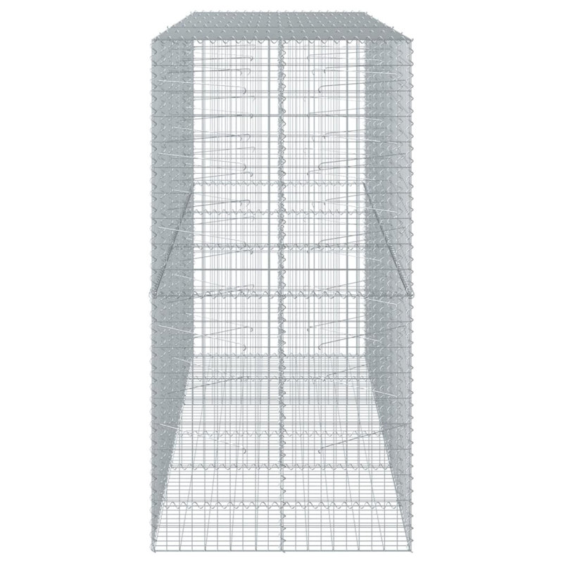 Gabion Basket Silver Galvanized Steel Large Outdoor Planter Garden, 39.4" H x 118.1" W x 78.7" D