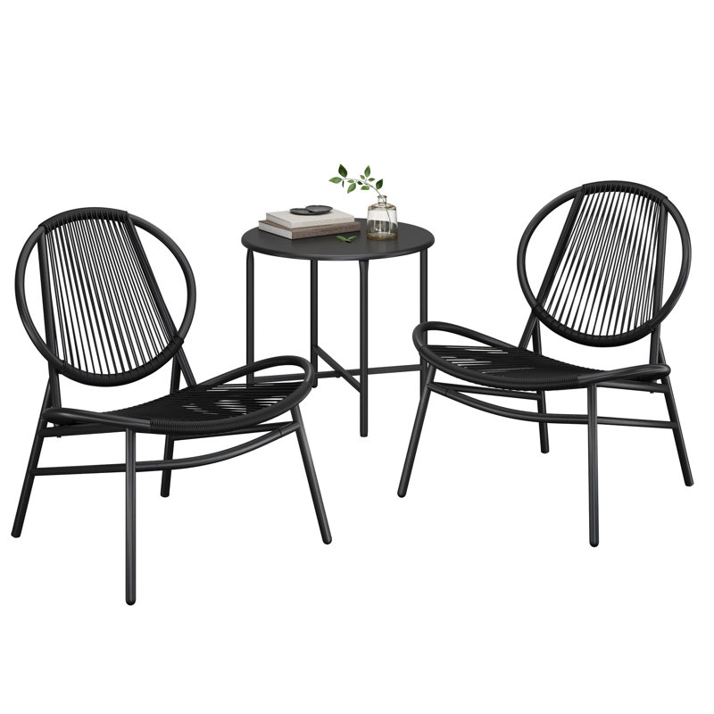 Patio Dining Set with, Black