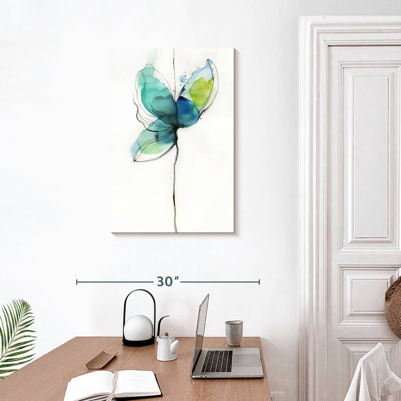 Aquarelle fleur Darothy, H 30 po x l 20 po