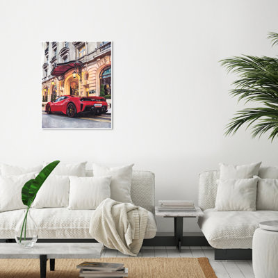 Ferrari dans la rue - Peinture sur toile