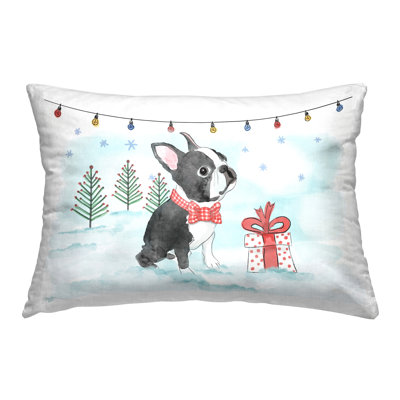 Coussin Snowy Boston Terrier