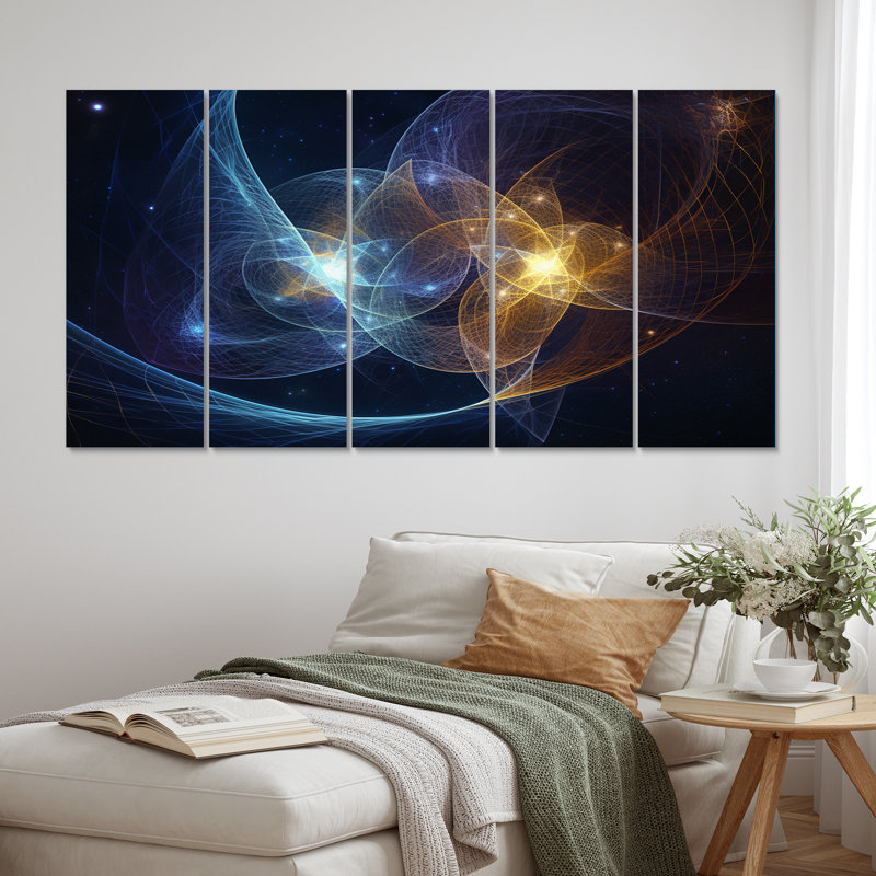 Bright Star Dance Stellar Harmony III - Art mural sur toile, 5 panneaux égaux