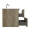 Meuble-lavabo mural 24 po en chêne brut avec lavabo intégré en céramique avec trop-plein, grand meuble-lavabo flottant de rangement pour salle de bain moderne, pré-assemblé