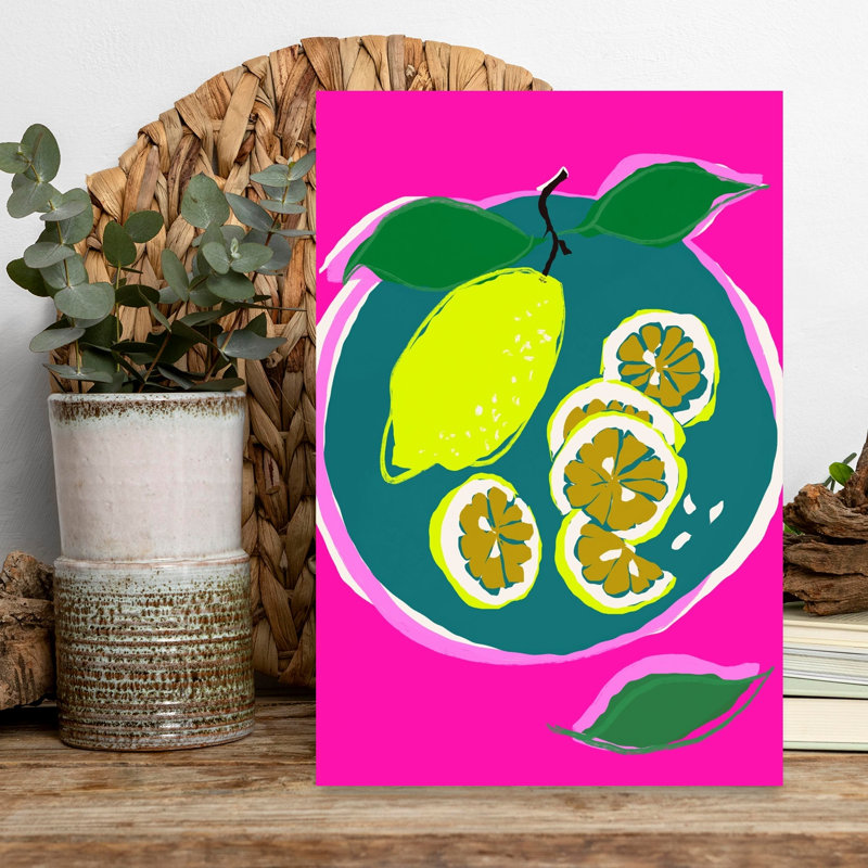 Art mural NeonlemonstillLife, H 18 po x l 12 po