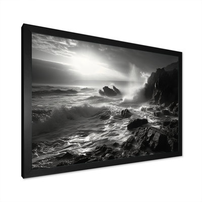 Paysage de plage rocheuse sur toile