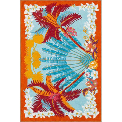 Tree Patterned Woven Base Rug Machine Washable