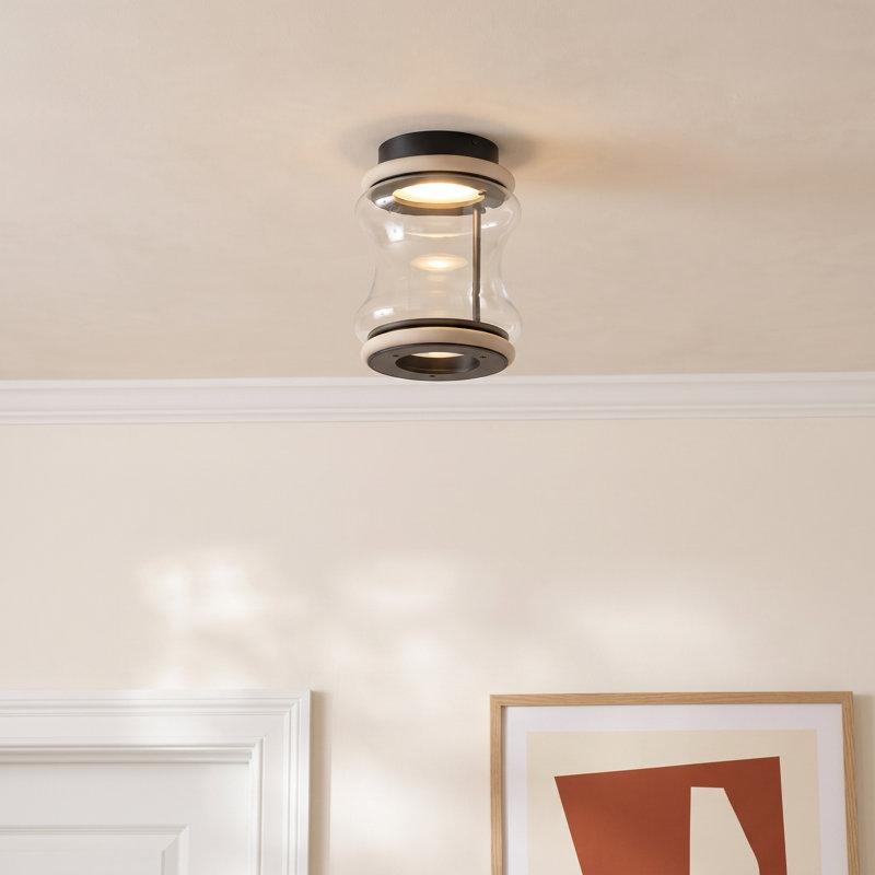 Poinsettia Glass Flush Mount