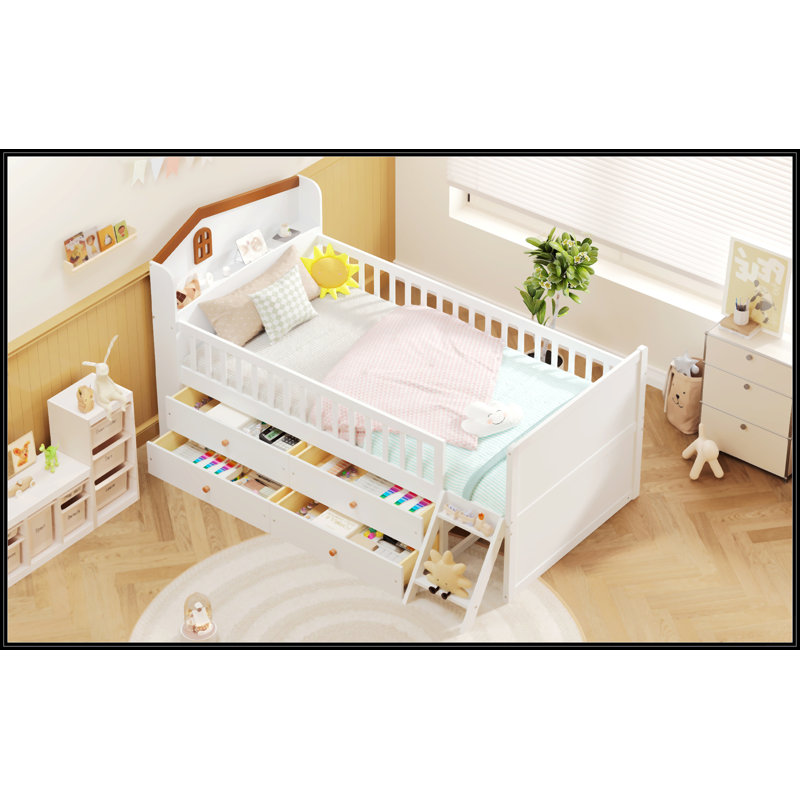 Cadre de lit simple avec rangement 4 tiroirs