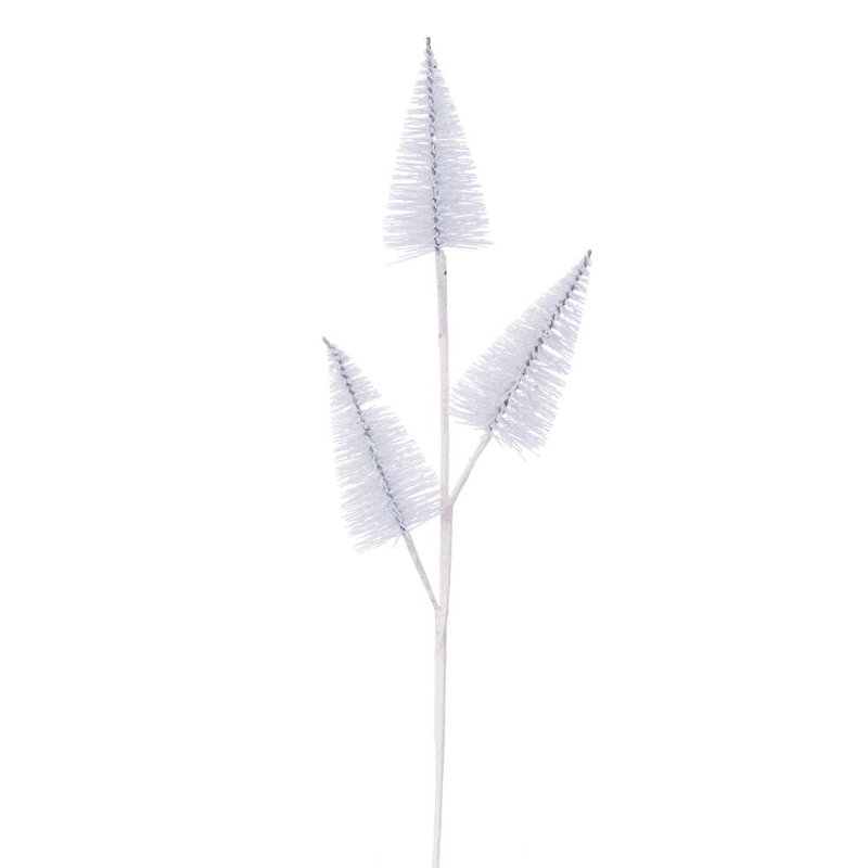 20" Artificial Glitter Cone Tree Spray. Includes 6 pieces per bag., White