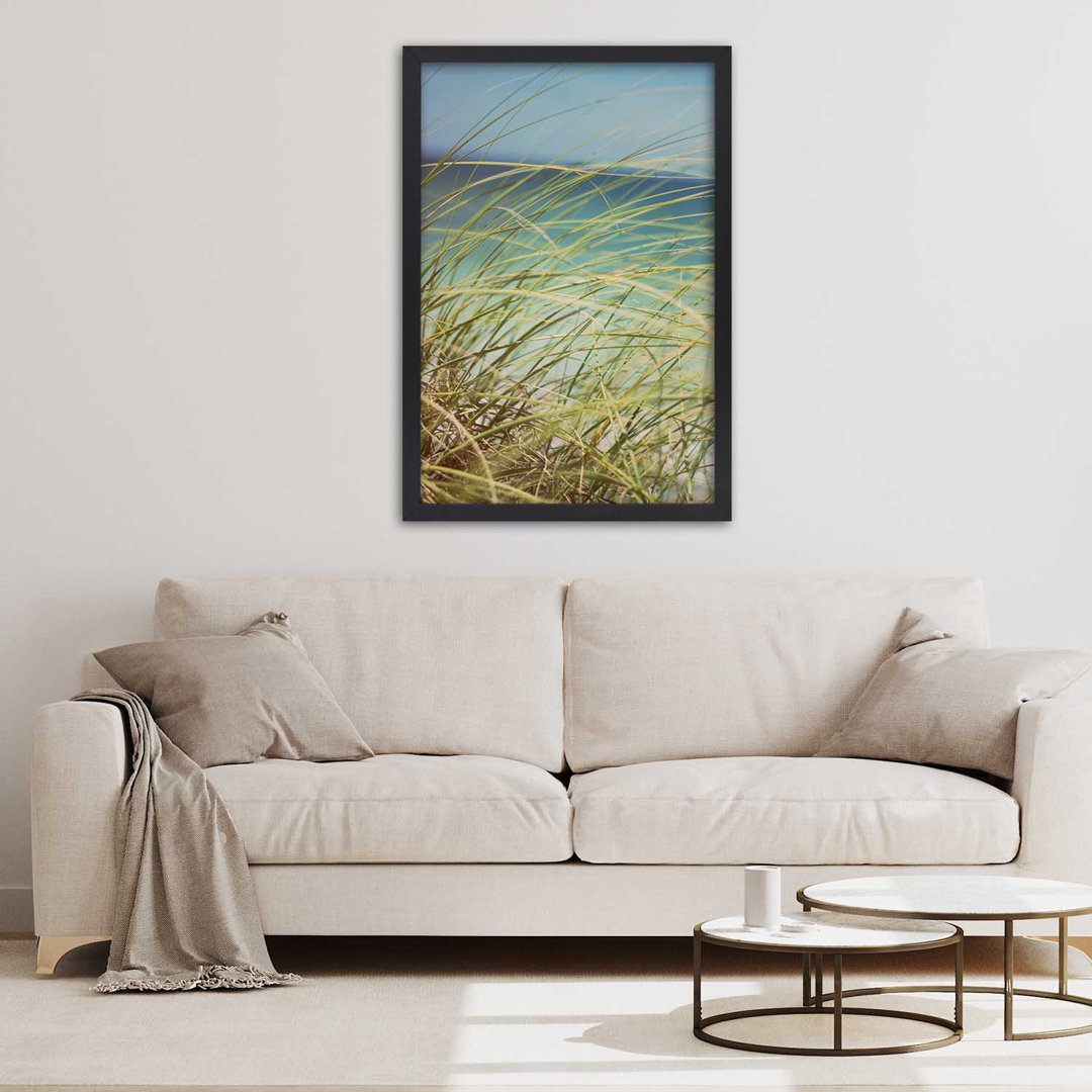 Gerahmtes Poster Green Grasses Against The Sea