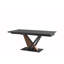 Carrol Modern Extendable Rectangular Dining Table With Black Sintered Stone Table Top - Seats Up To 6