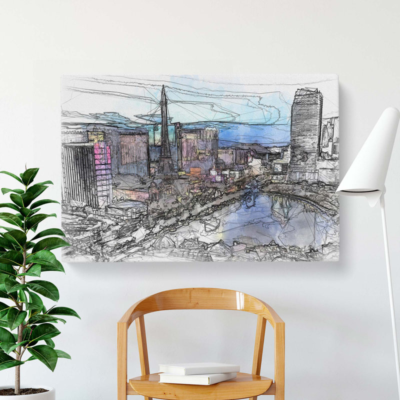 The Las Vegas Strip In Abstract - Wrapped Canvas Print, 35cm H x 50cm W x 3cm D