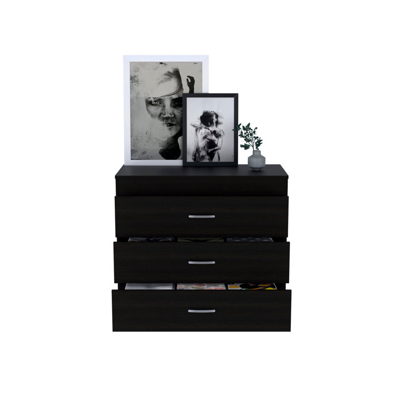 Commode à trois tiroirs Cambridge, Noir
