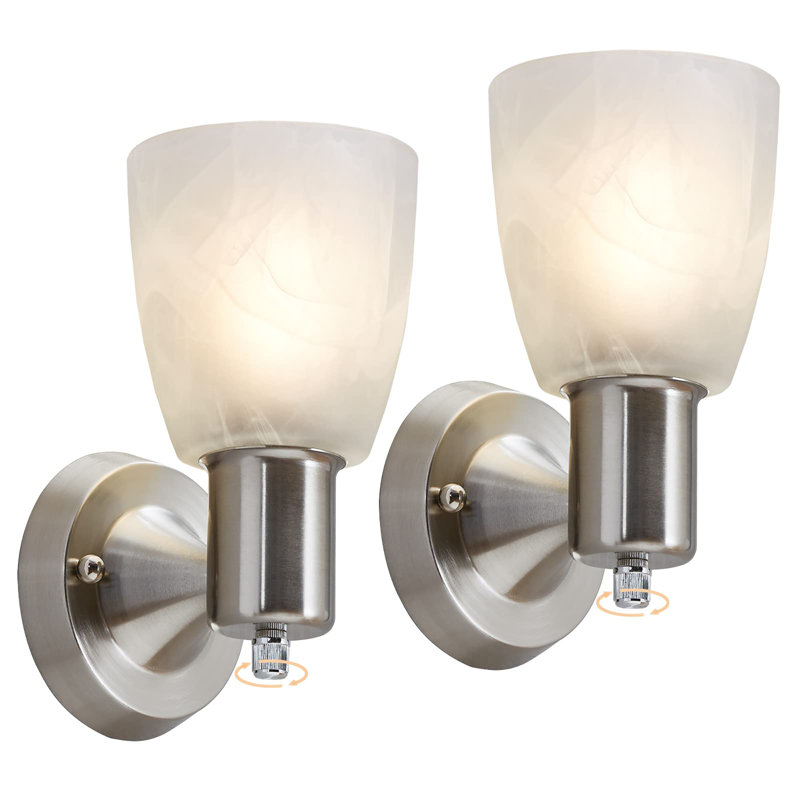 Wall Sconces Set of 2, Brushed Nickel